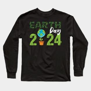 Earth Day Shirt Cute Earth, Earth Day 2024 Long Sleeve T-Shirt